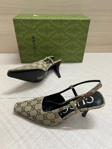 Gucci GG canvas slingback pumps