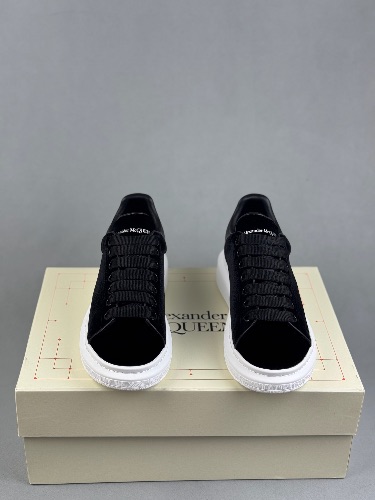 Alexander McQueen Black Velvet Oversized Sneakers — 3