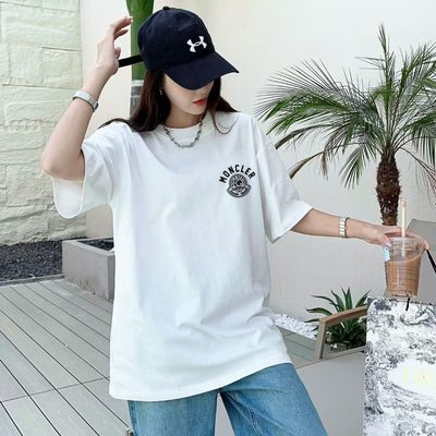 Moncler logo-print white cotton t-shirt — 10