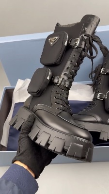 Prada Monolith Brushed Leather and Re-Nylon boots — 5