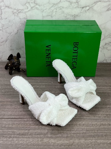 Bottega Veneta terry cloth bow mules
