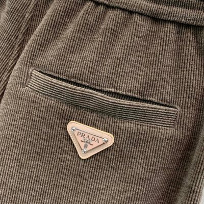 Prada classic button-down shirt and matching trousers accented — 8