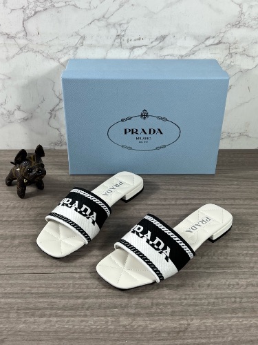 Prada Logo Embroidered Sandals — 3
