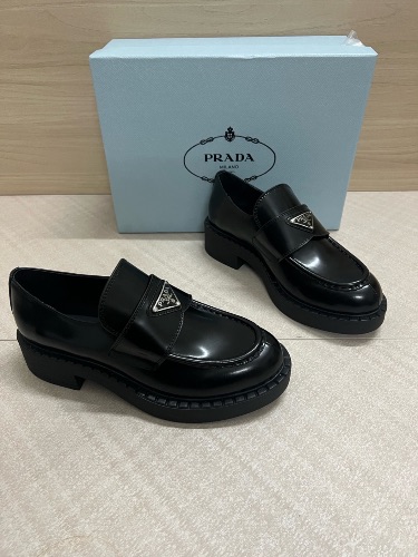 Prada Chocolate loafers in black brushed leather — 4