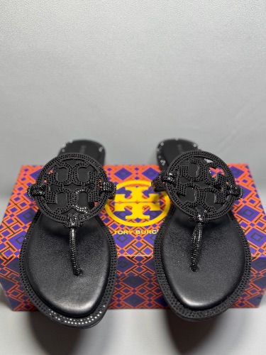 Tory Burch Miller Pave Knotted Sandals in black — 3
