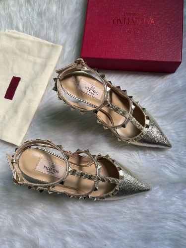 Valentino Garavani 100mm Rockstud metallic pumps — 4