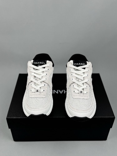 Chanel Women's CC Logo Mesh and Suede Sneakers — 3