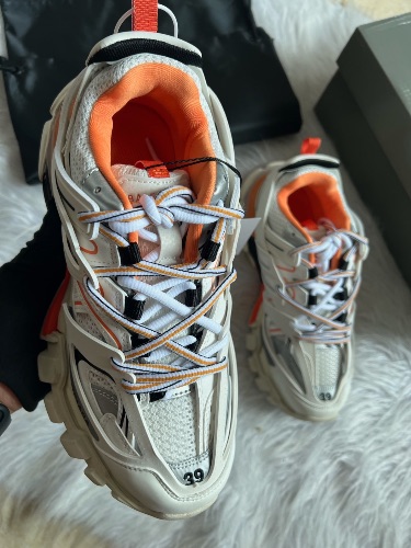 Balenciaga Track Sneakers in white and orange — 3