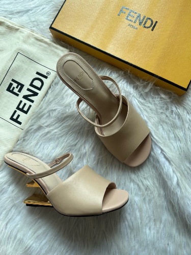 Fendi First sandals in nude leather