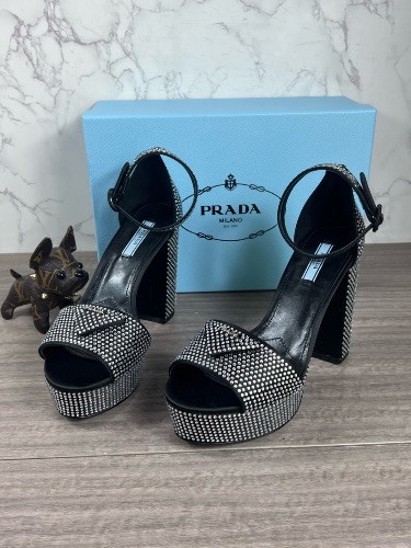 Prada 135mm Crystal-Embellished Platform Sandals — 3