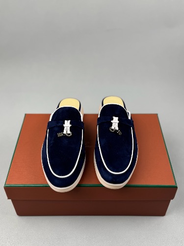 Loro Piana blue suede Babouche Walk loafers — 3