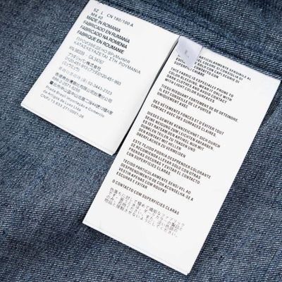 Prada men's navy blue denim bowling shirt — 9