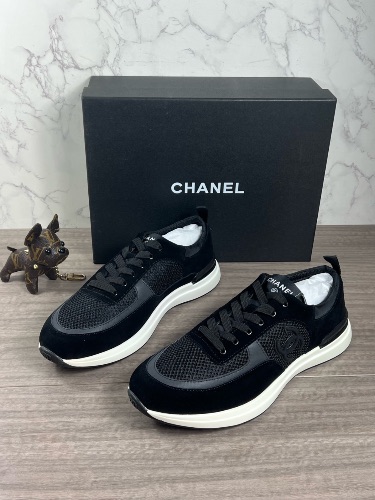 Chanel trainers crafted from a mix of suede, mesh, and calfskin — 3