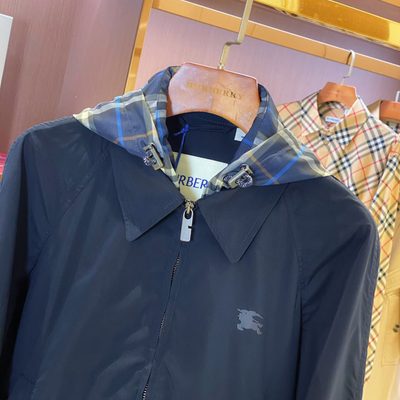 Burberry Cropped Reversible Check Hooded Jacket — 6