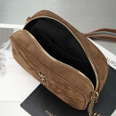 Saint Laurent Loulou Medium Suede Camera Bag — 12