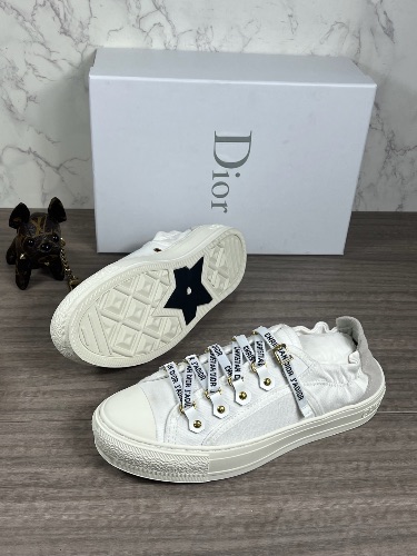 Dior Walk'N'Dior white cotton canvas sneakers