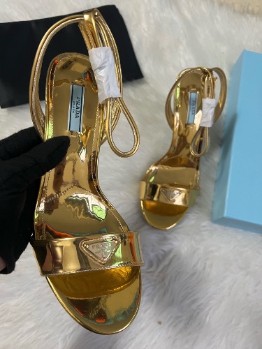 Prada metallic leather sandals — 3