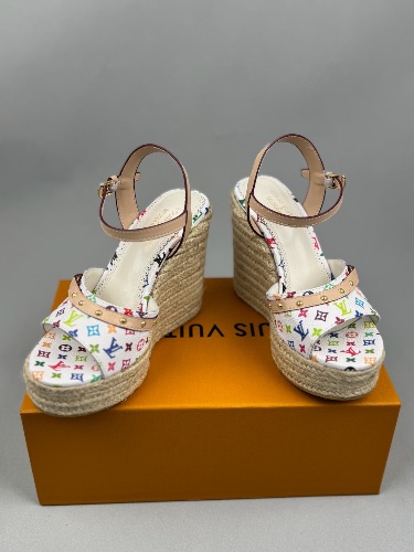 Louis Vuitton Takashi Murakami collaboration Helios wedge sandals — 4