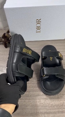 Dior Dioract black lambskin sandals — 5