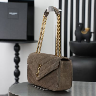Saint Laurent Loulou Matelassé Suede Shoulder Bag — 4