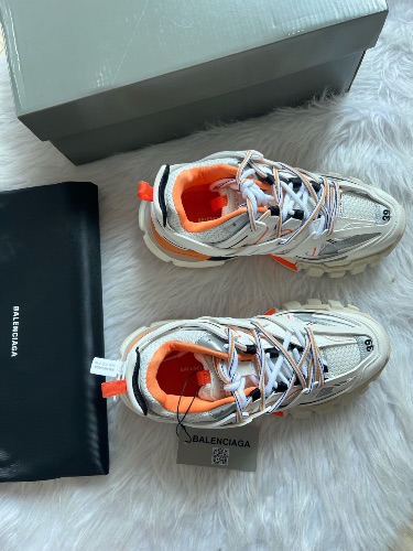 Balenciaga Track Sneakers in white and orange
