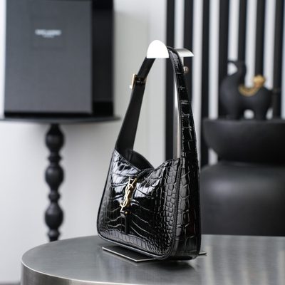 Saint Laurent Le 5 à 7 Crocodile-Effect Hobo Bag — 5