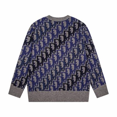 Dior Oblique Sweater in Blue Wool Jacquard — 10