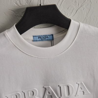 Prada raised logo round-neck T-shirt — 3