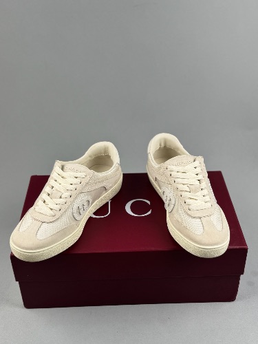 Gucci G75 trainers in white suede and mesh — 4