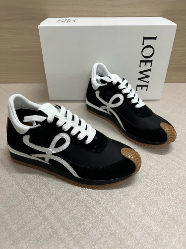 Loewe Flow Runner sneakers in black nylon and suede — 4