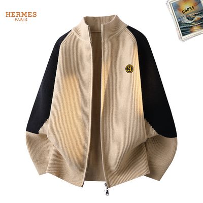 Hermes knitted zip-up cardigan — 3