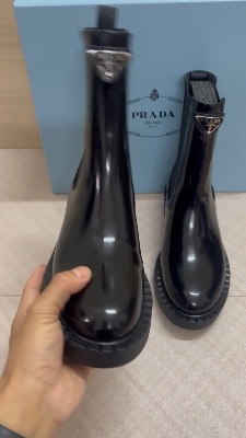 Prada Brushed Leather Chelsea boots in black — 5