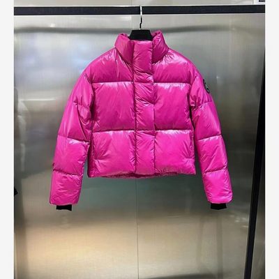 Canada Goose hot pink, quilted, cropped puffer jacket — 4