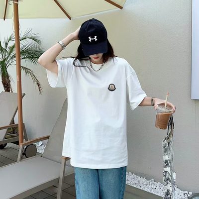 Moncler cotton jersey logo patch crew neck t-shirt — 10