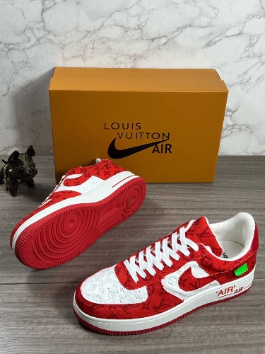 Louis Vuitton x Nike Air Force 1 Low "White Comet Red" sneakers — 4