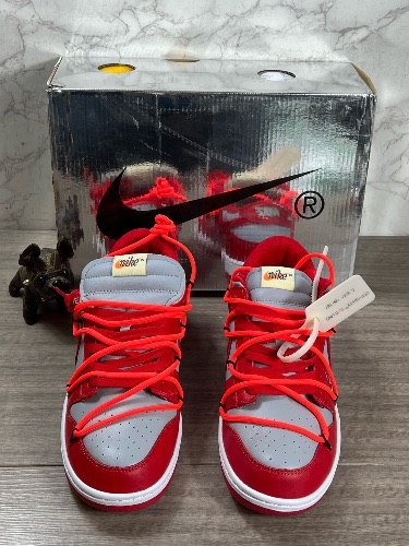 Nike Dunk Low Off-White University Red sneakers — 3