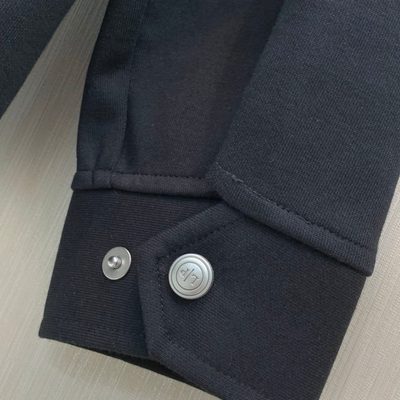 Loro Piana black zip-through overshirt and matching drawstring trousers set — 8