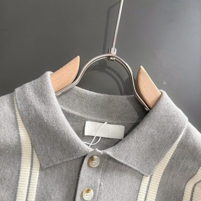 long-sleeve knitted polo sweater — 3