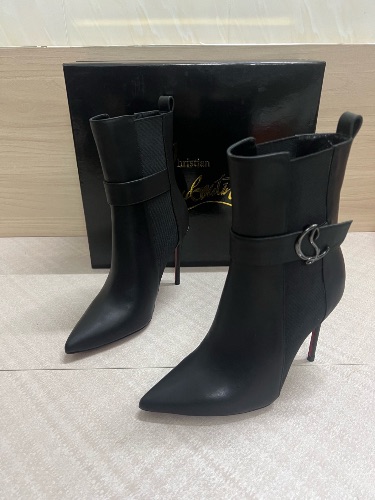 Christian Louboutin black leather CL Chelsea ankle boots — 3