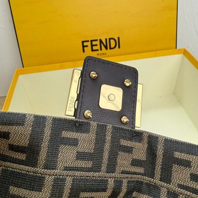 Fendi Brown FF Jacquard Fabric Backpack (T) — 6