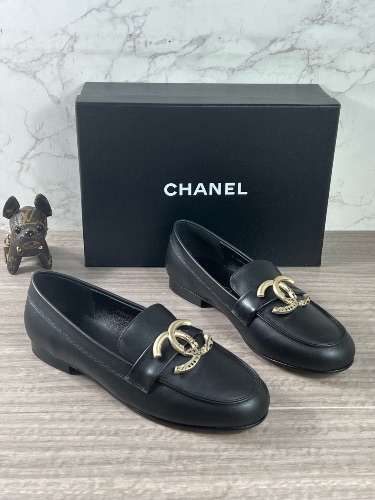 Chanel black calfskin loafers — 4