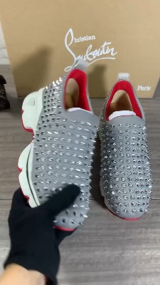 Christian Louboutin Neo Lame Spike Sock Donna Flat Sneakers — 5