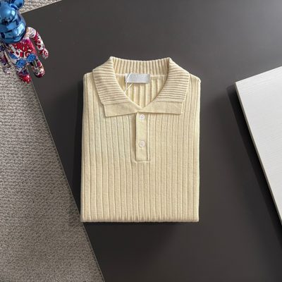 Burberry long-sleeved cable-knit polo sweater — 8