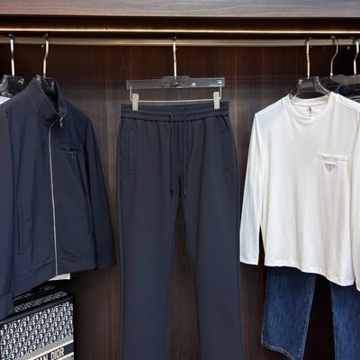 Prada technical fabric zip-up jacket and matching trousers set — 4