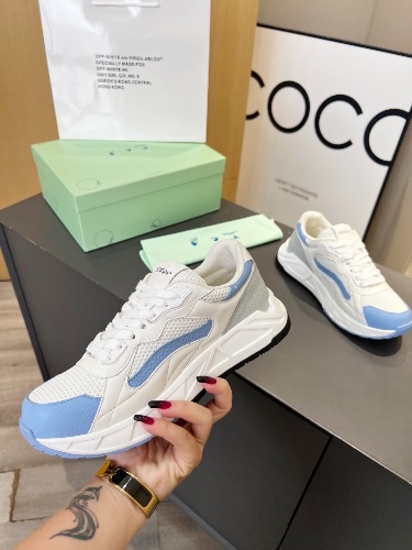 Off-White Runner B leather and mesh sneakers — 7