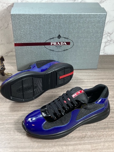 Prada America's Cup sneakers in a blue and black