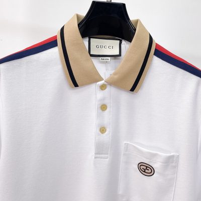 Gucci white cotton piquet polo shirt — 3