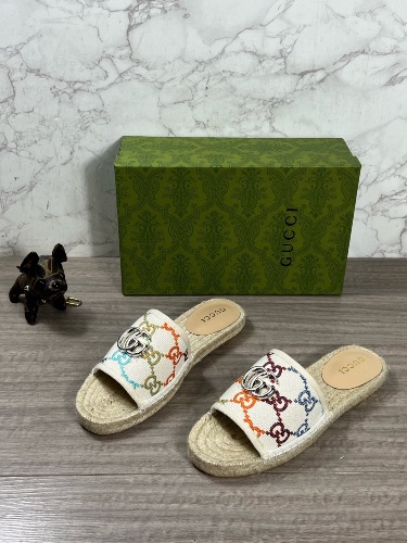 Gucci multicolor cloth espadrille slides — 3