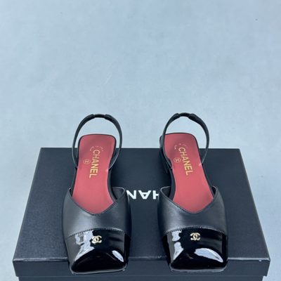 Chanel Square-Toe Slingback Flats — 3
