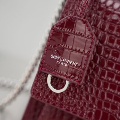 Saint Laurent Sunset Medium in Crocodile-Embossed Leather — 7
